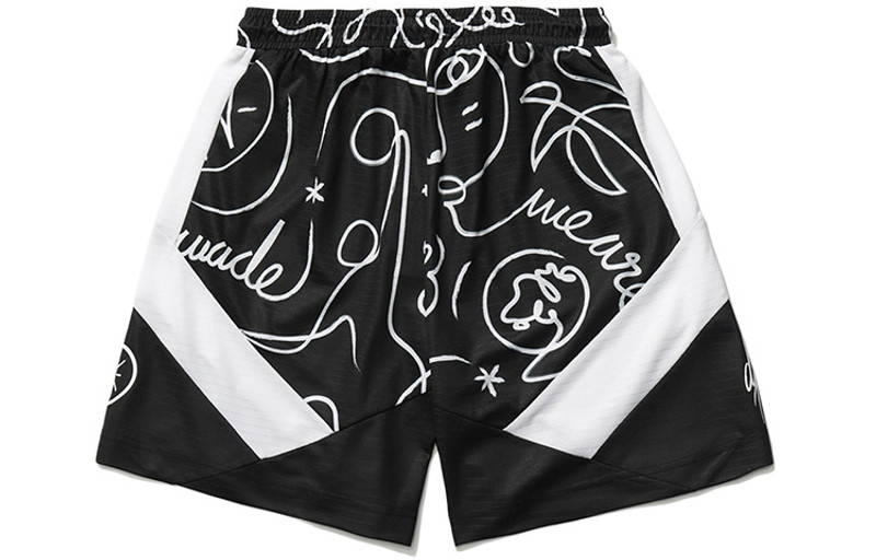 Li-Ning Li-Ning x DFT Way Of Wade Logo Basketball Shorts 'Black White' AAPR257-1 outlook