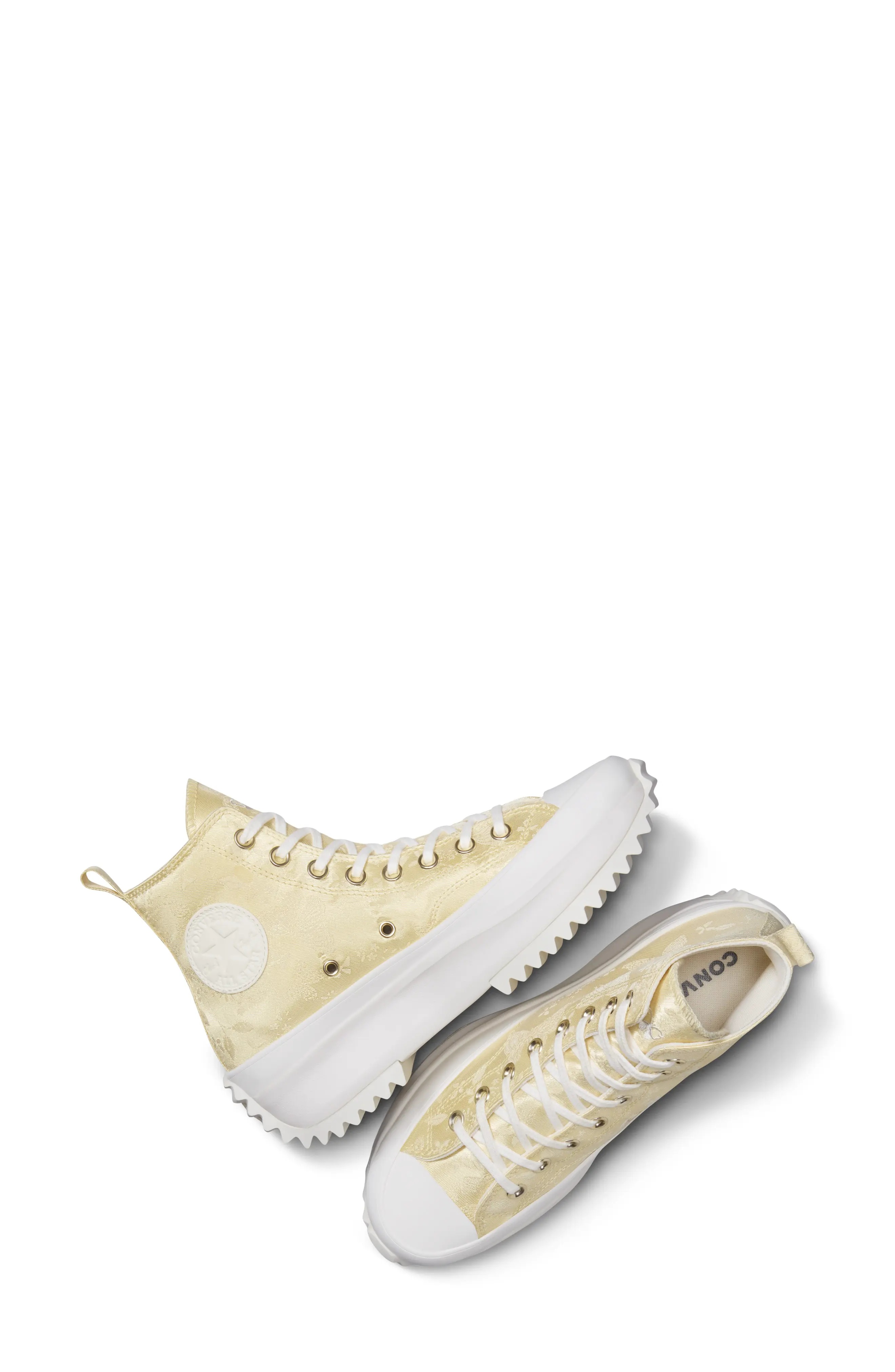 Chuck Taylor All Star Run Star Hike High Top Platform Sneaker in Lemon Drop/White/Egret - 3