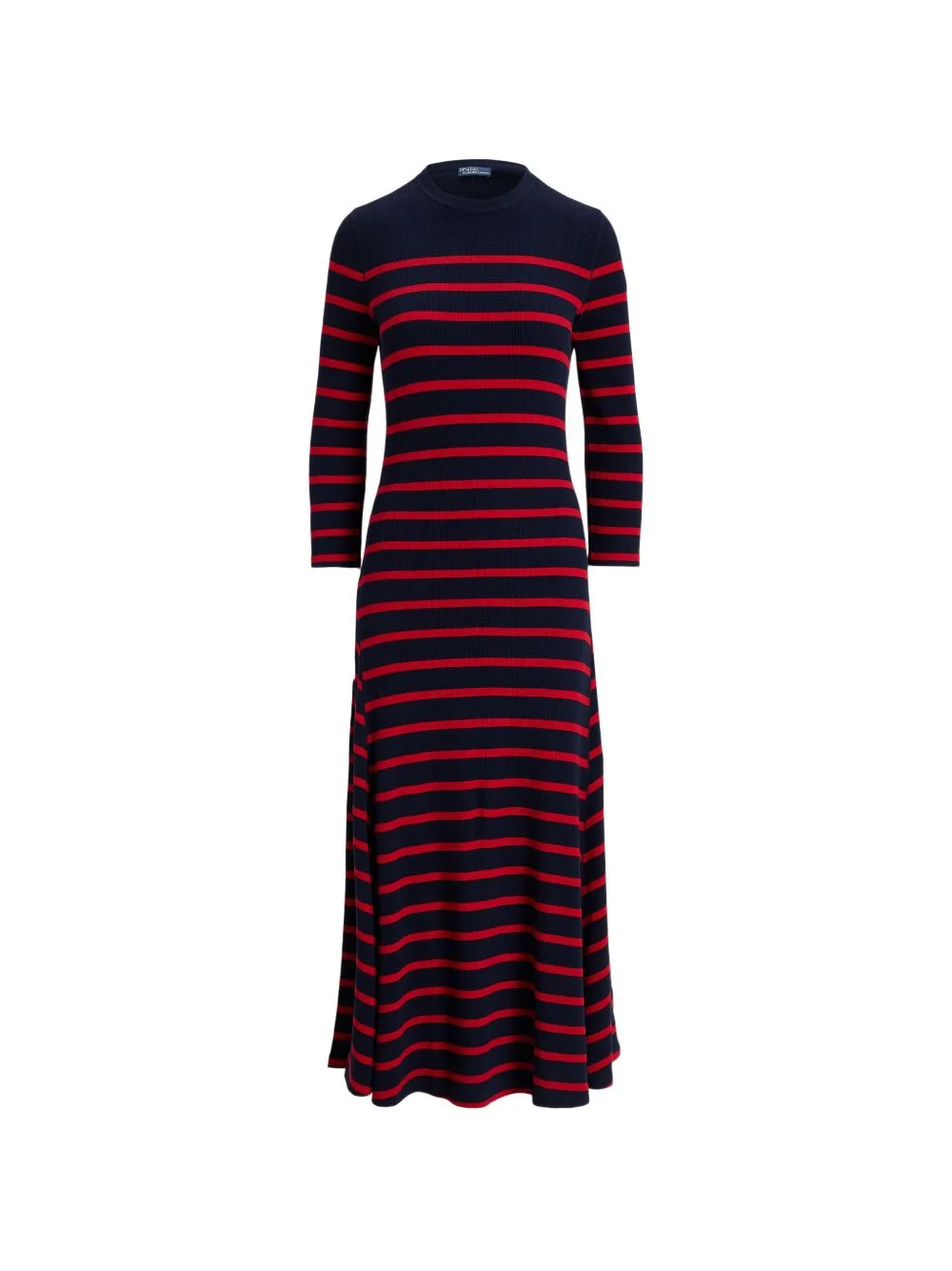 striped long-sleeve dress - 1