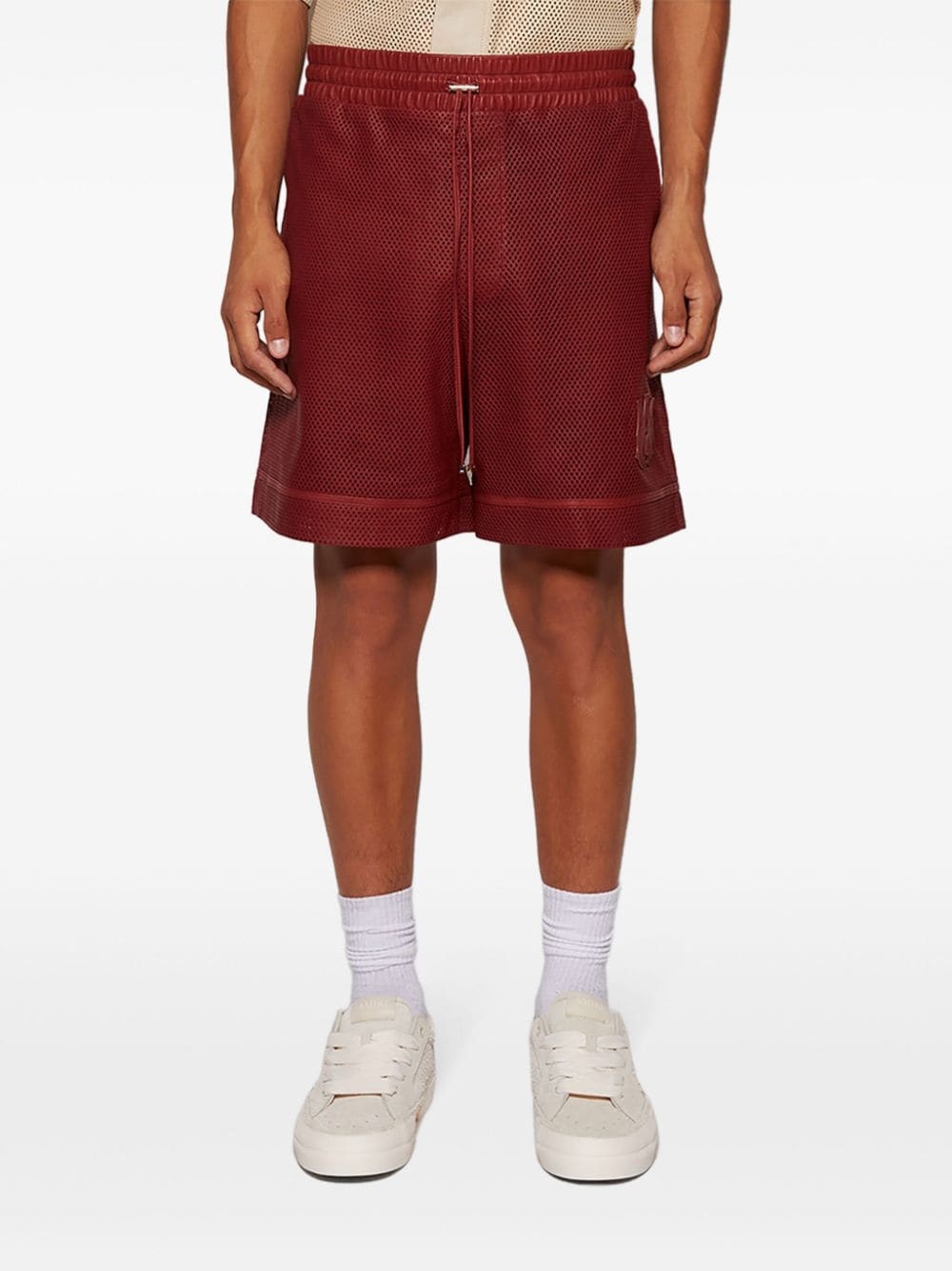 MA logo-patch perforated shorts - 3