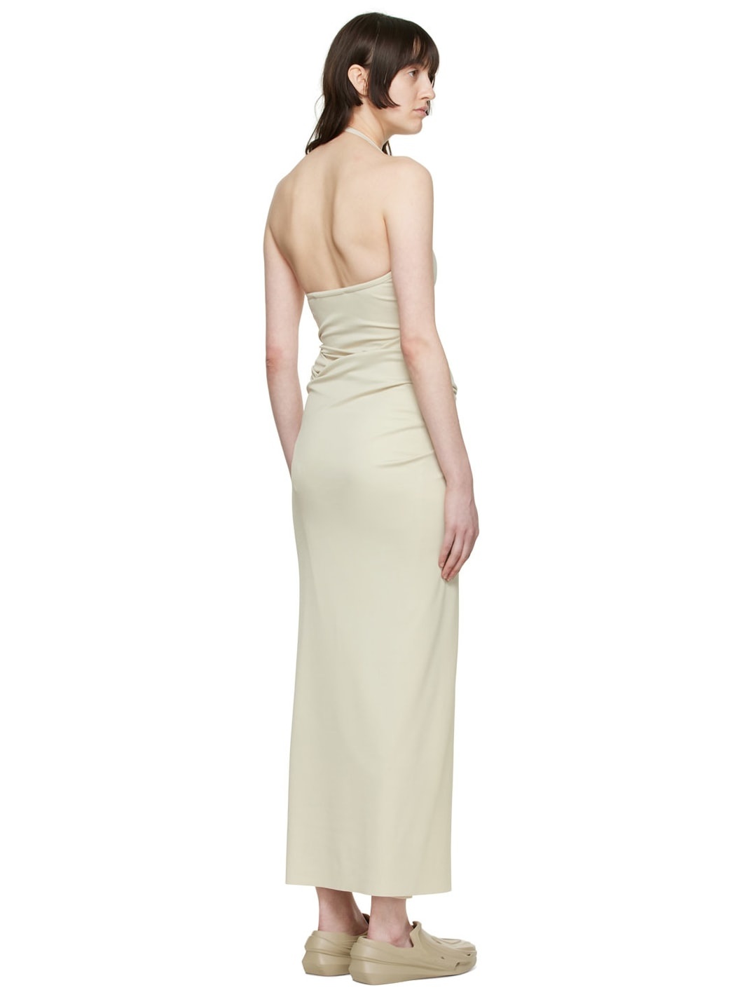 Beige Nylon Maxi Dress - 3