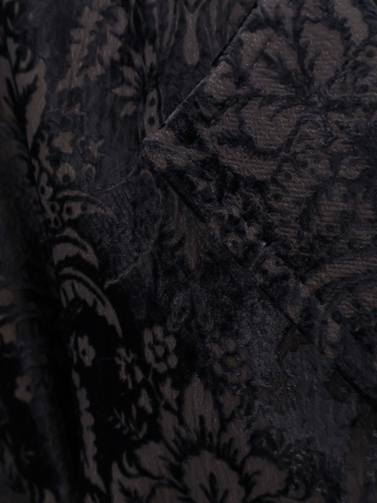 Max Mara Edolo Oversize Velvet Coat With Damask Motif - 4