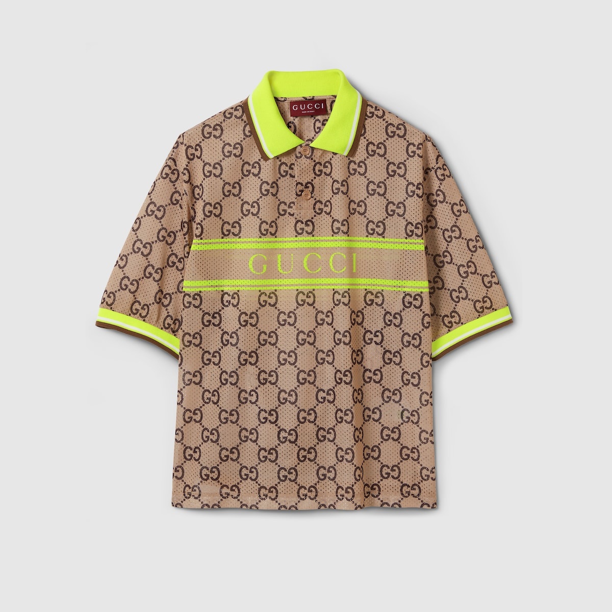 ポロシャツ GUCCI Polo shirt with GG print GUCCI Polyester mesh GG print polo shirt | REVERSIBLE