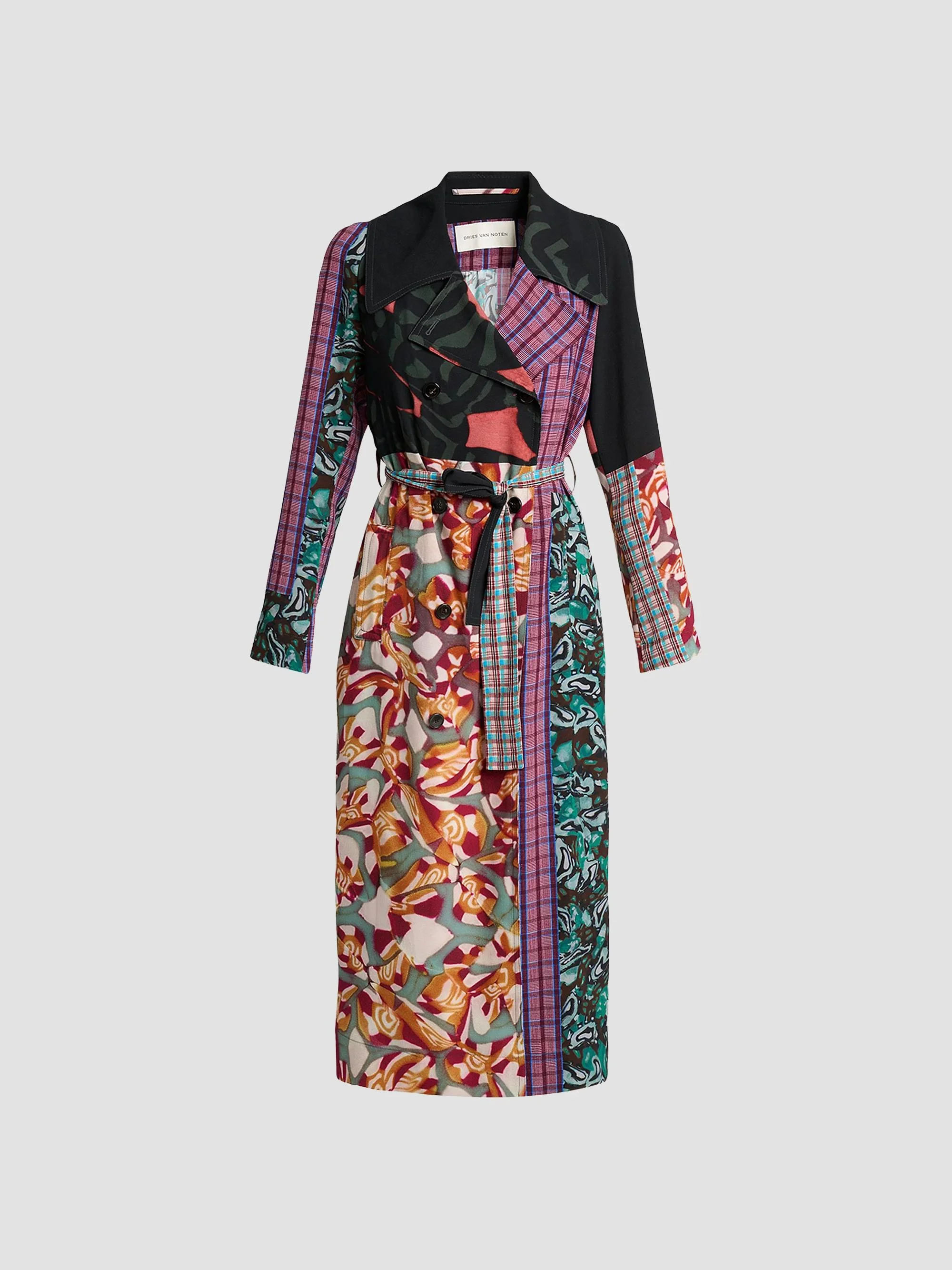 Women's Rolana Printed Long Trench Coat - Dessinb - 1