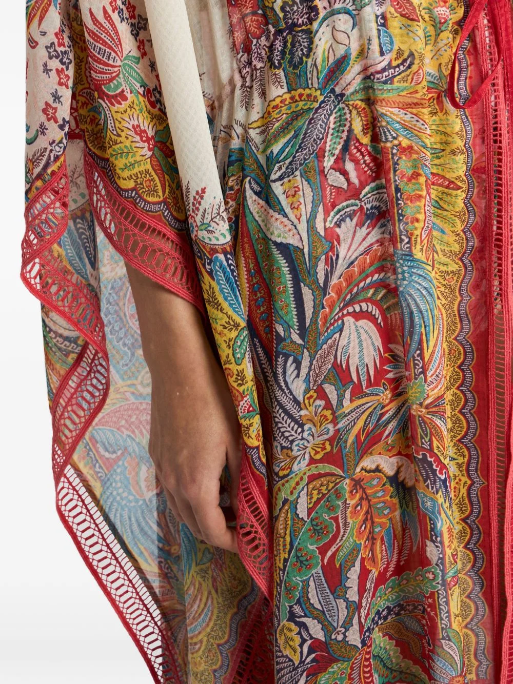 paisley-print fringed midi dress - 1