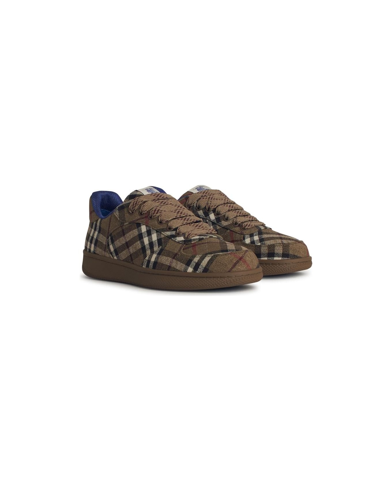 'terrace' Green Polyester Blend Sneakers - 2