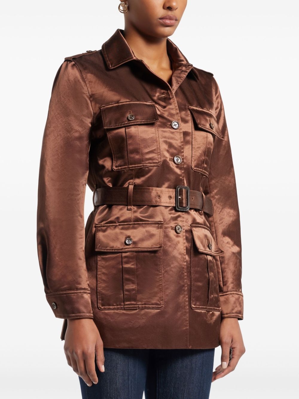satin belted jacket - 3