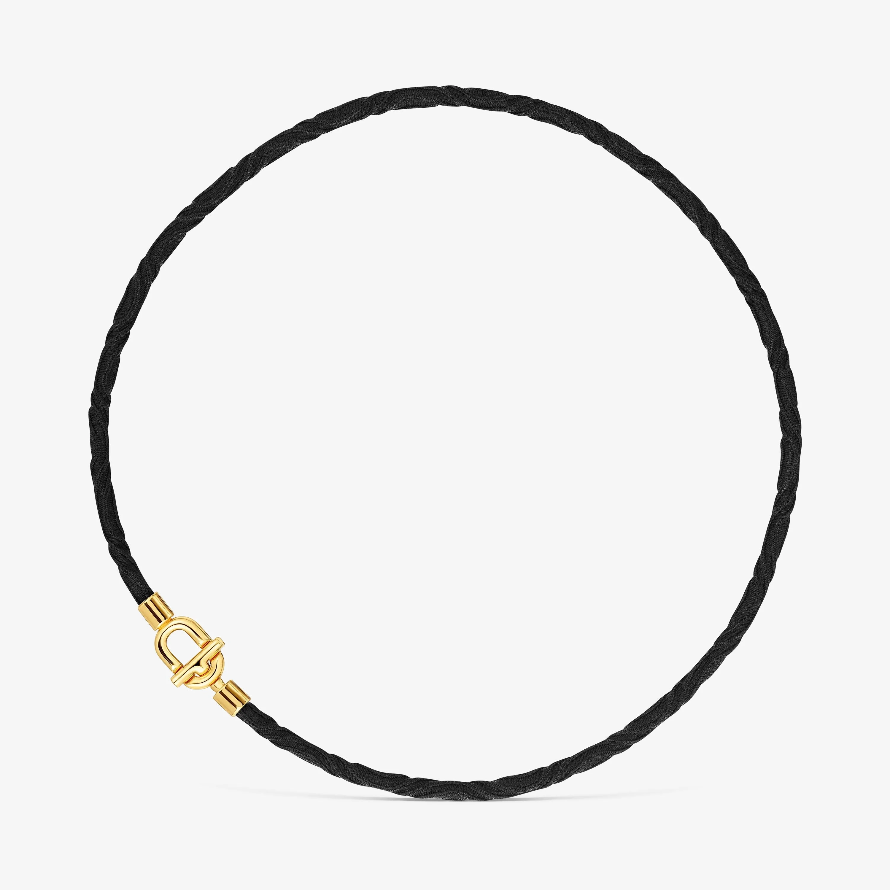 TOUS MANIFESTO Elastic necklace/bracelet with 18K gold vermeil and black cord - 1
