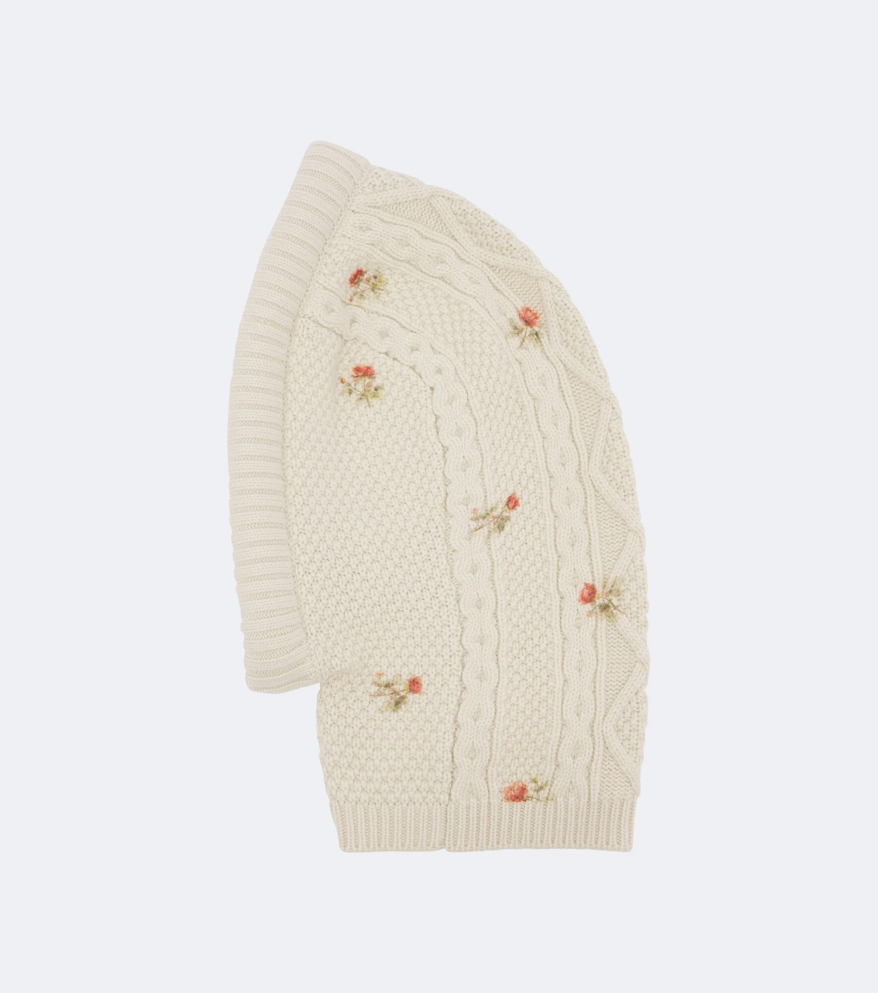 Floral wool and cashmere balaclava - 1