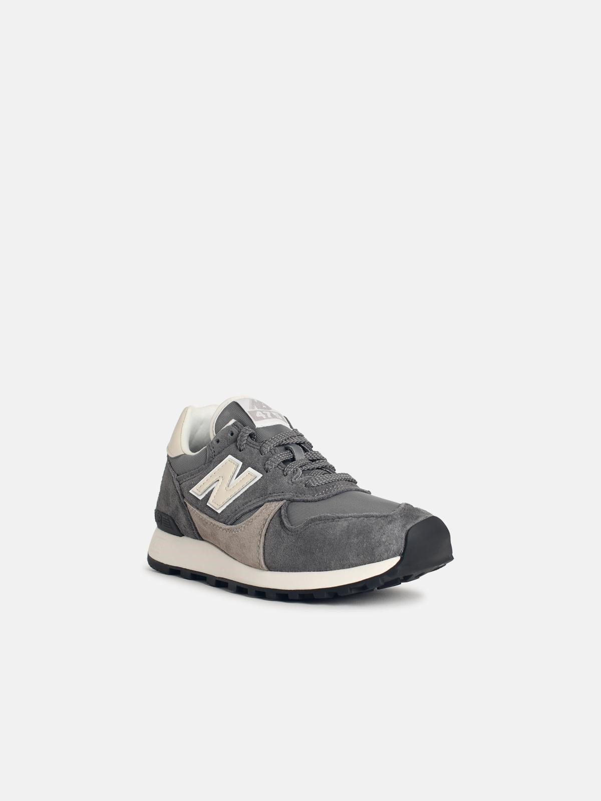 '475' GREY FABRIC AND SUEDE SNEAKERS - 2