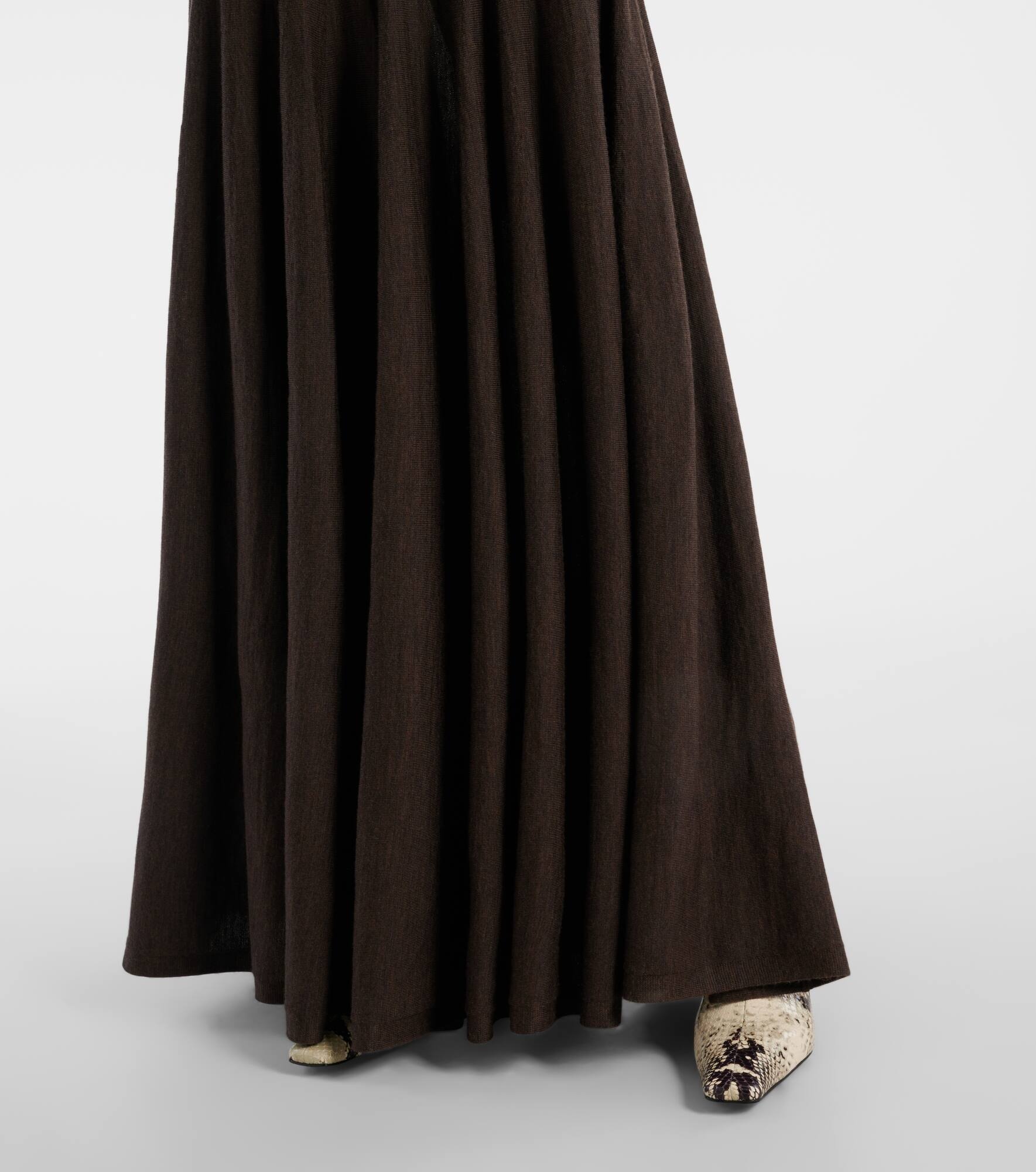 Ava off-shoulder wool-blend maxi dress - 5