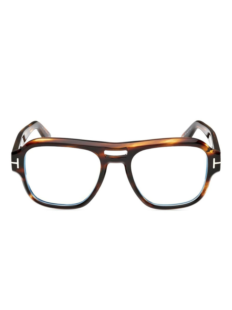 hinge-detail double-bridge glasses 1