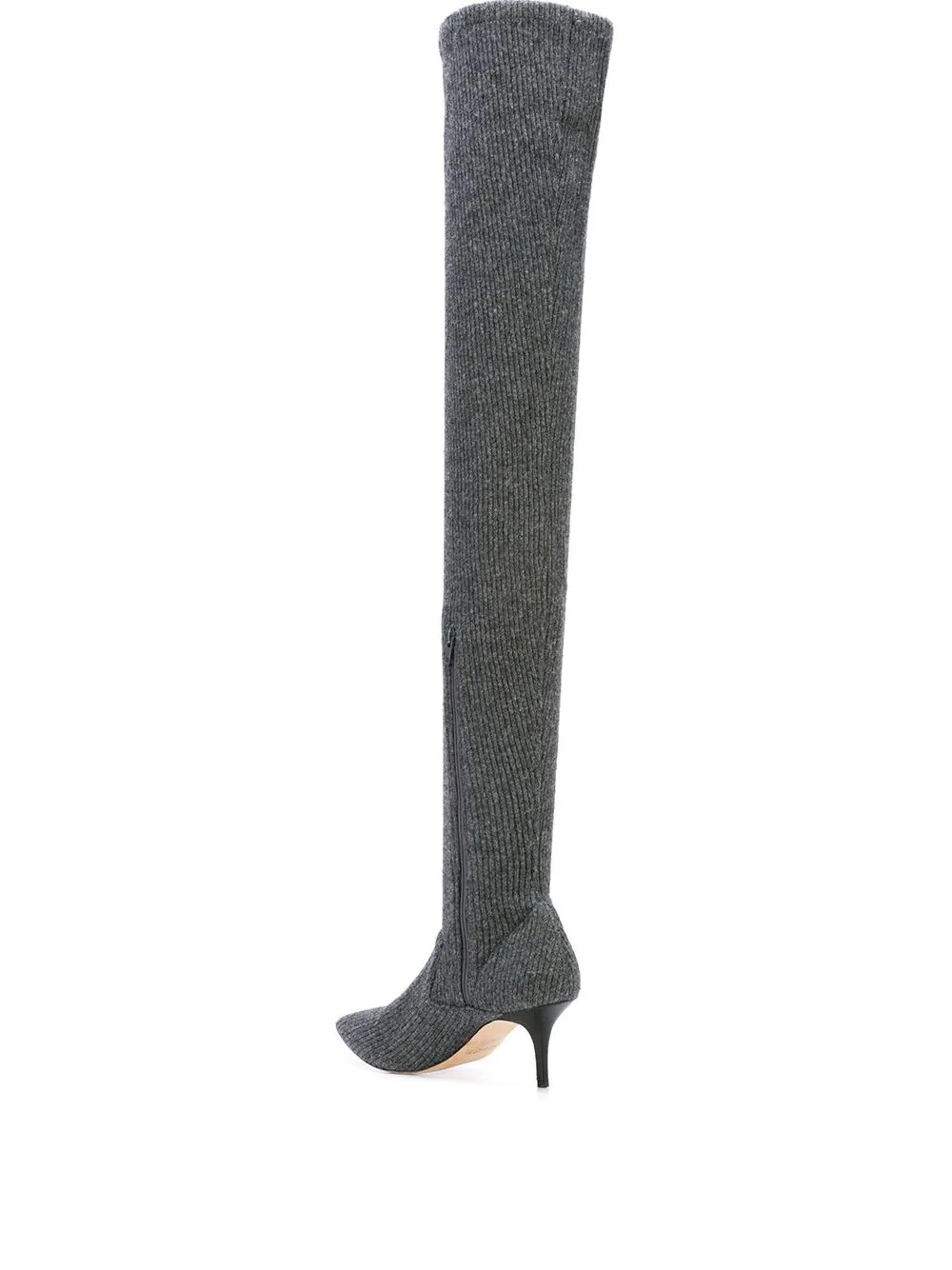 thigh-high knitted sock boot - 3