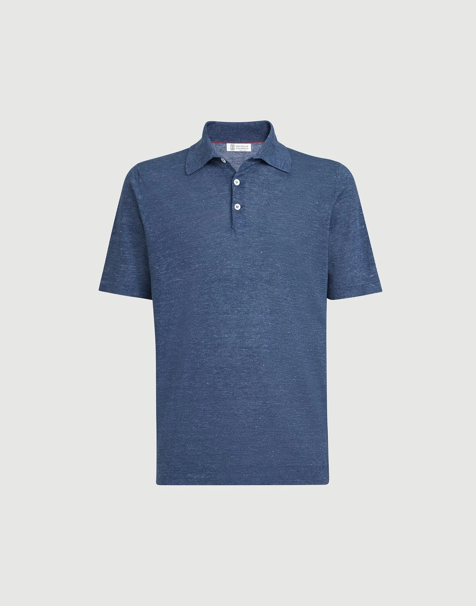 Linen and cotton knit polo - 1