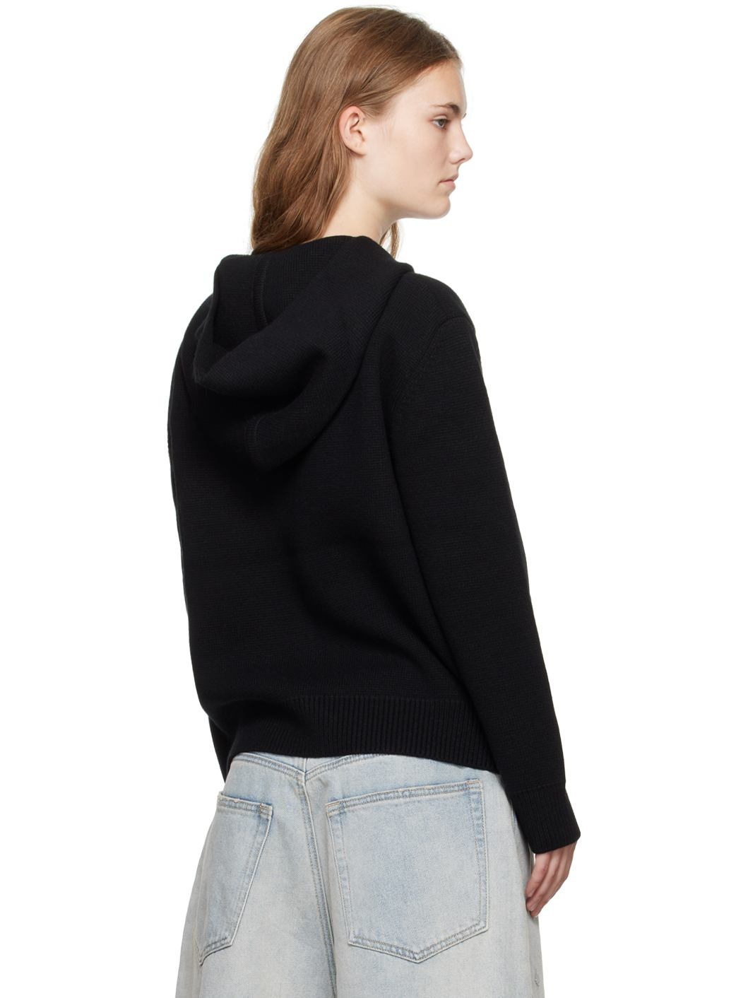 Black Embroidered-Logo Hoodie - 3