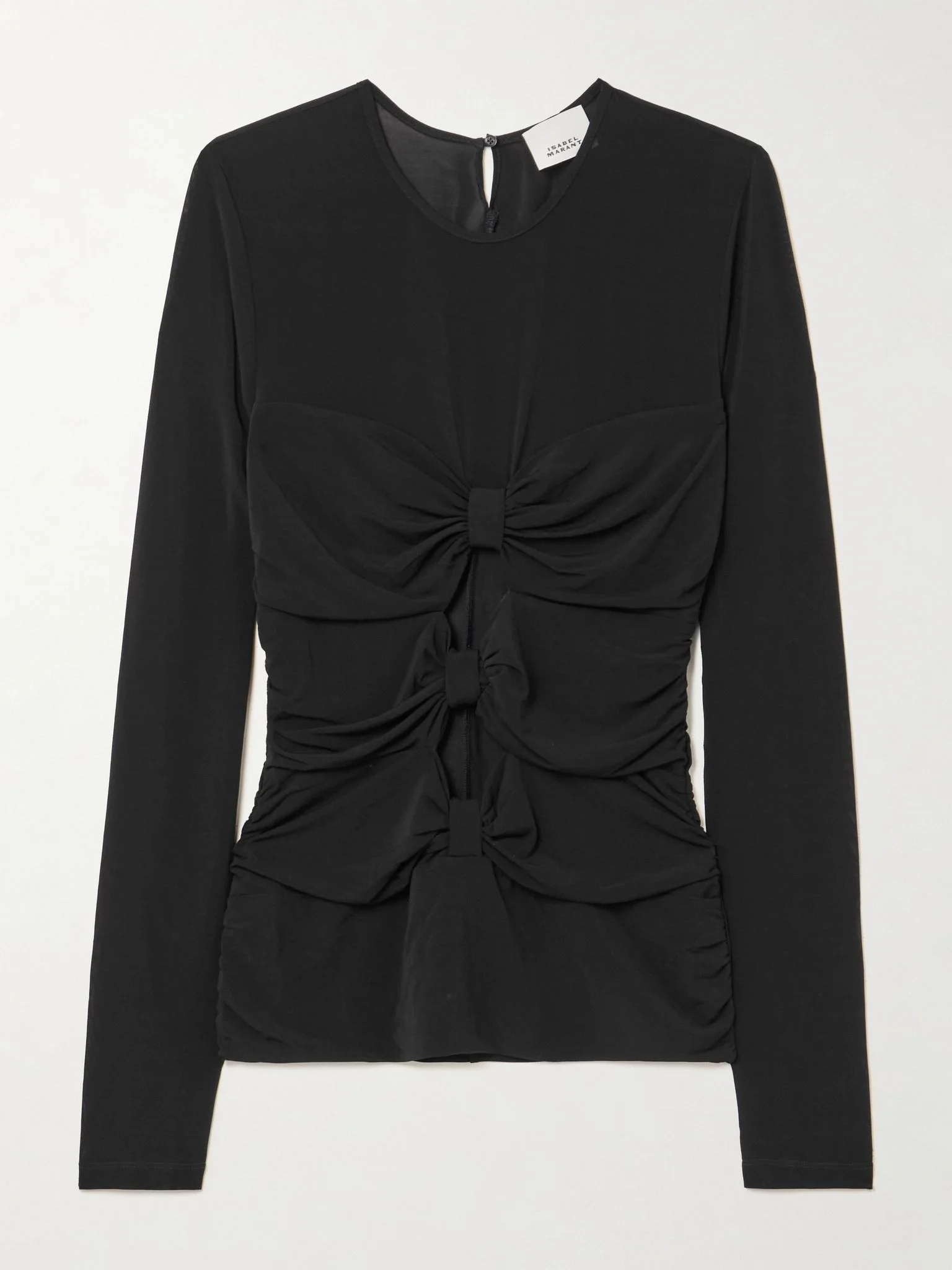 Gladice bow-detailed cutout stretch-jersey top Black - 1