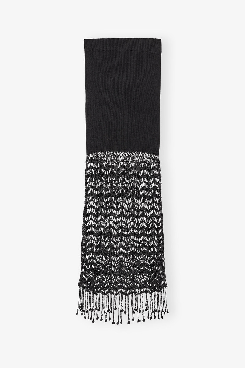 BLACK SHINY CROCHET SKIRT 6