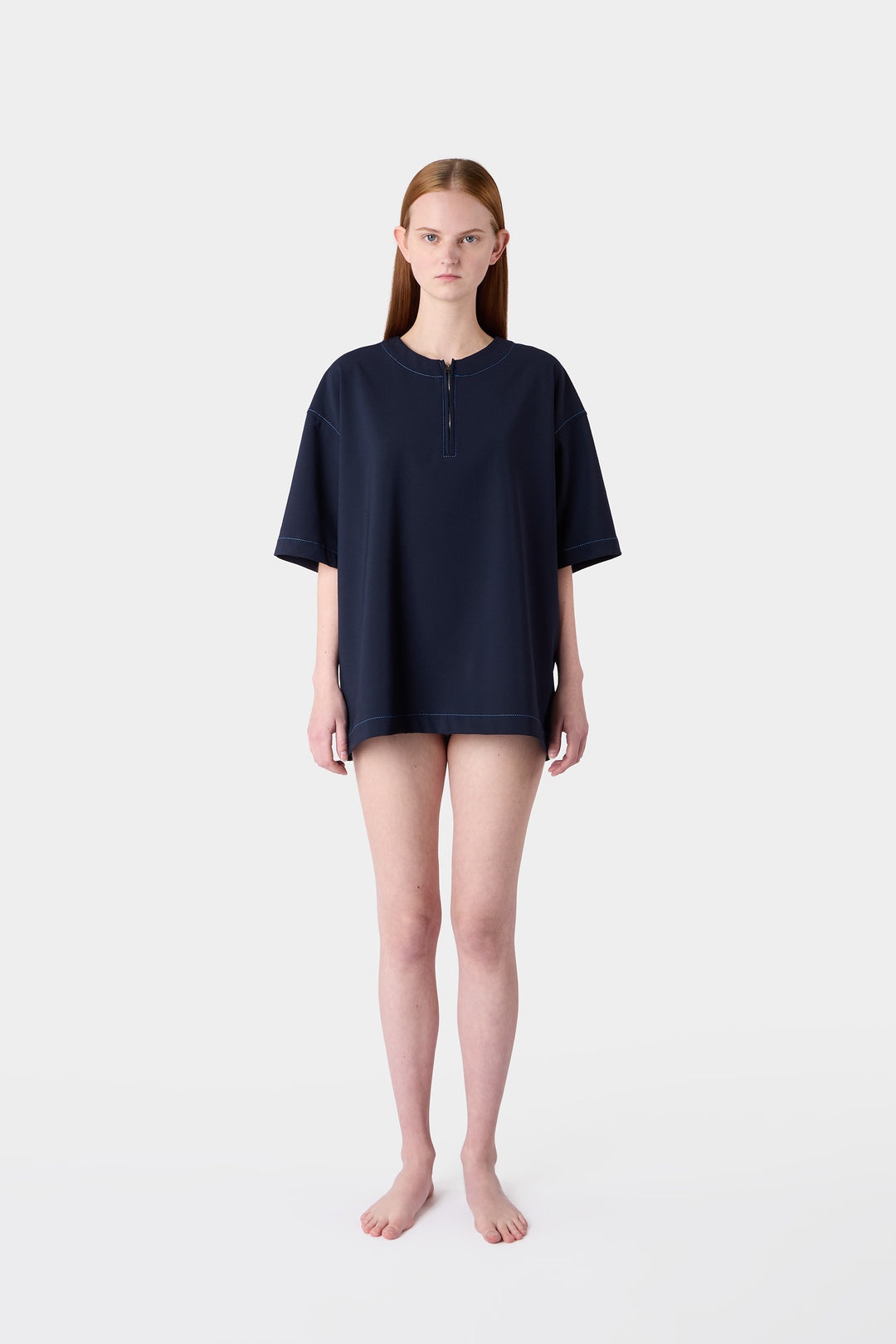 ZIPPED OVER T-SHIRT / dark blue - 4