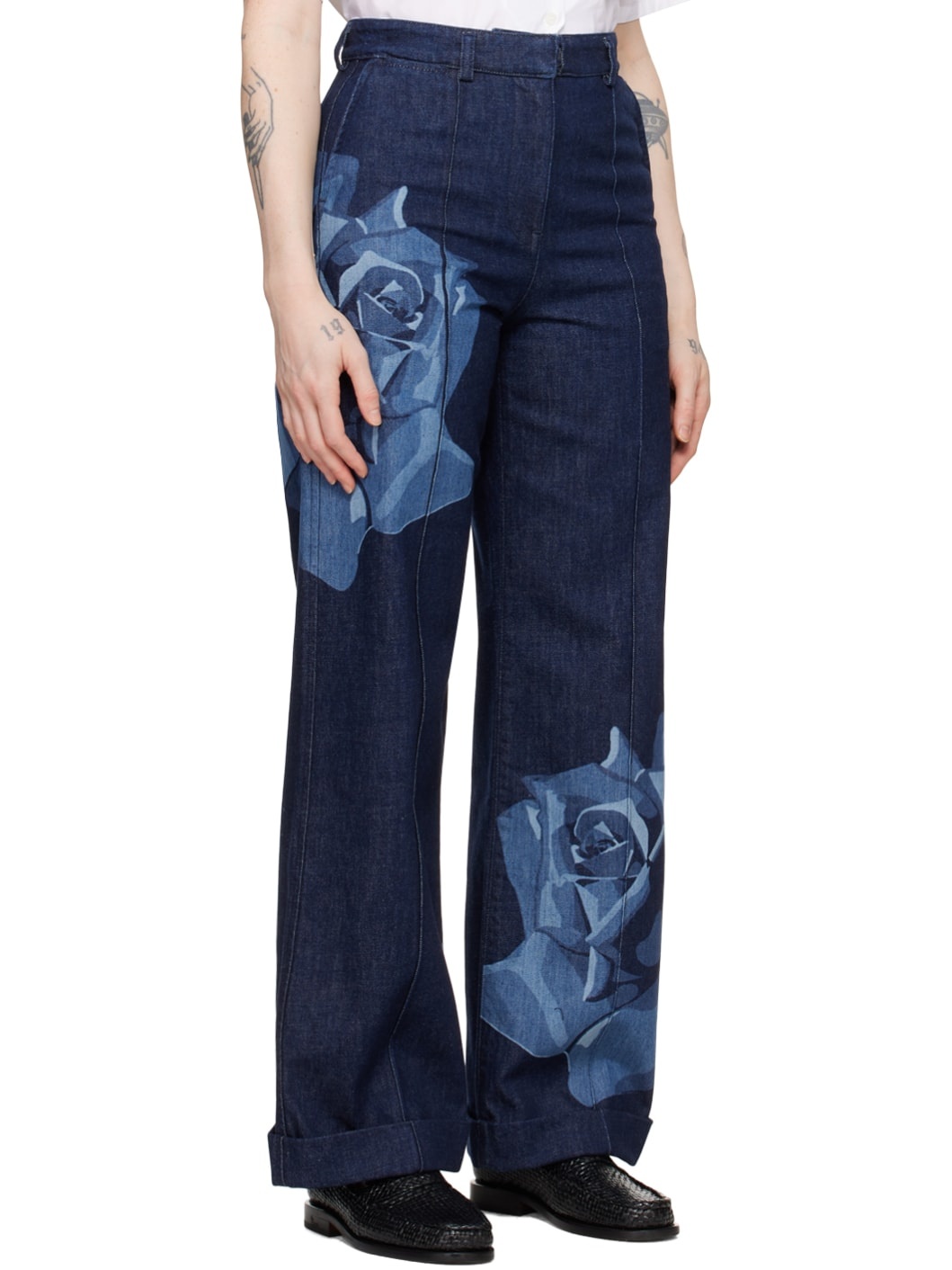Indigo Kenzo Paris Rose Tailored Jeans - 2