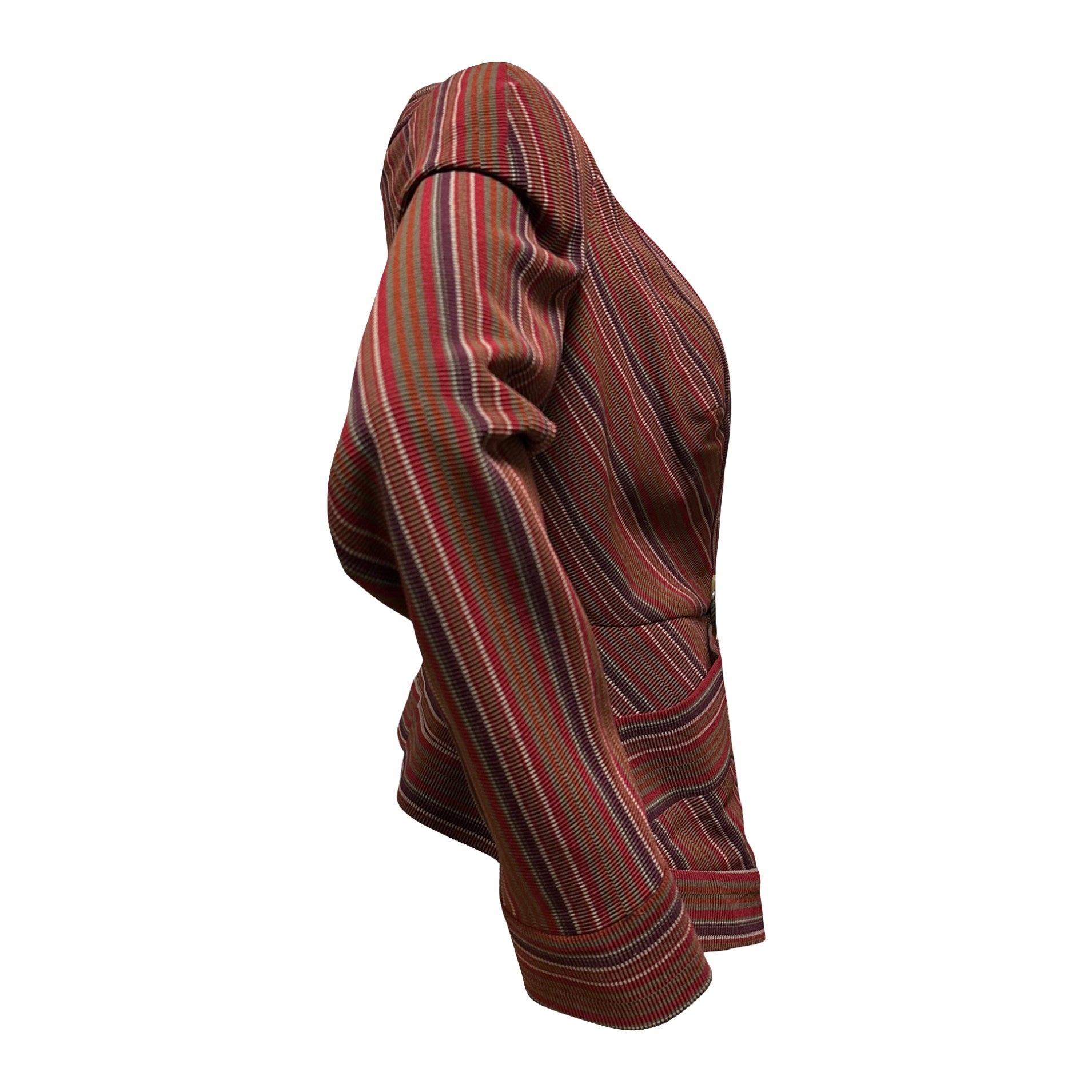 VIVIENNE WESTWOOD Fall Winter 1998 "Dressed To Scale" Striped Jacket with Orb Buttons - 3