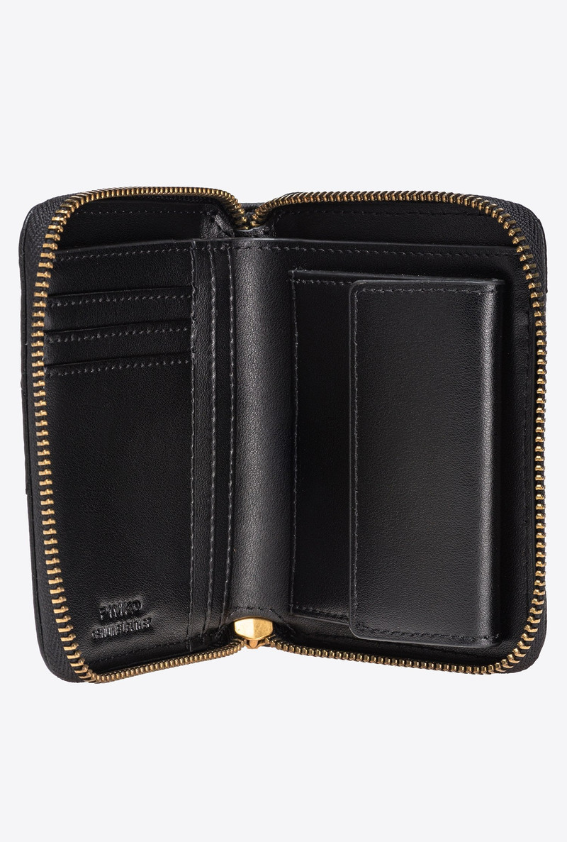 SQUARE QUILTED NAPPA LEATHER ZIP-AROUND PURSE 5