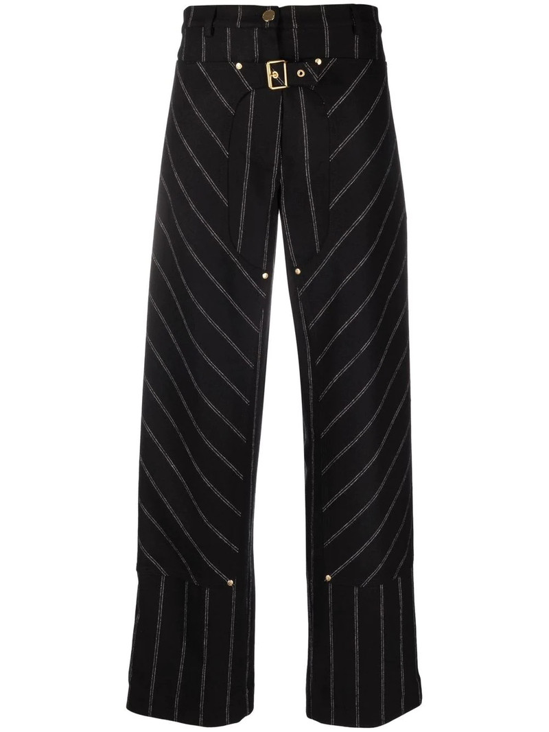 striped straight-leg 바지 1