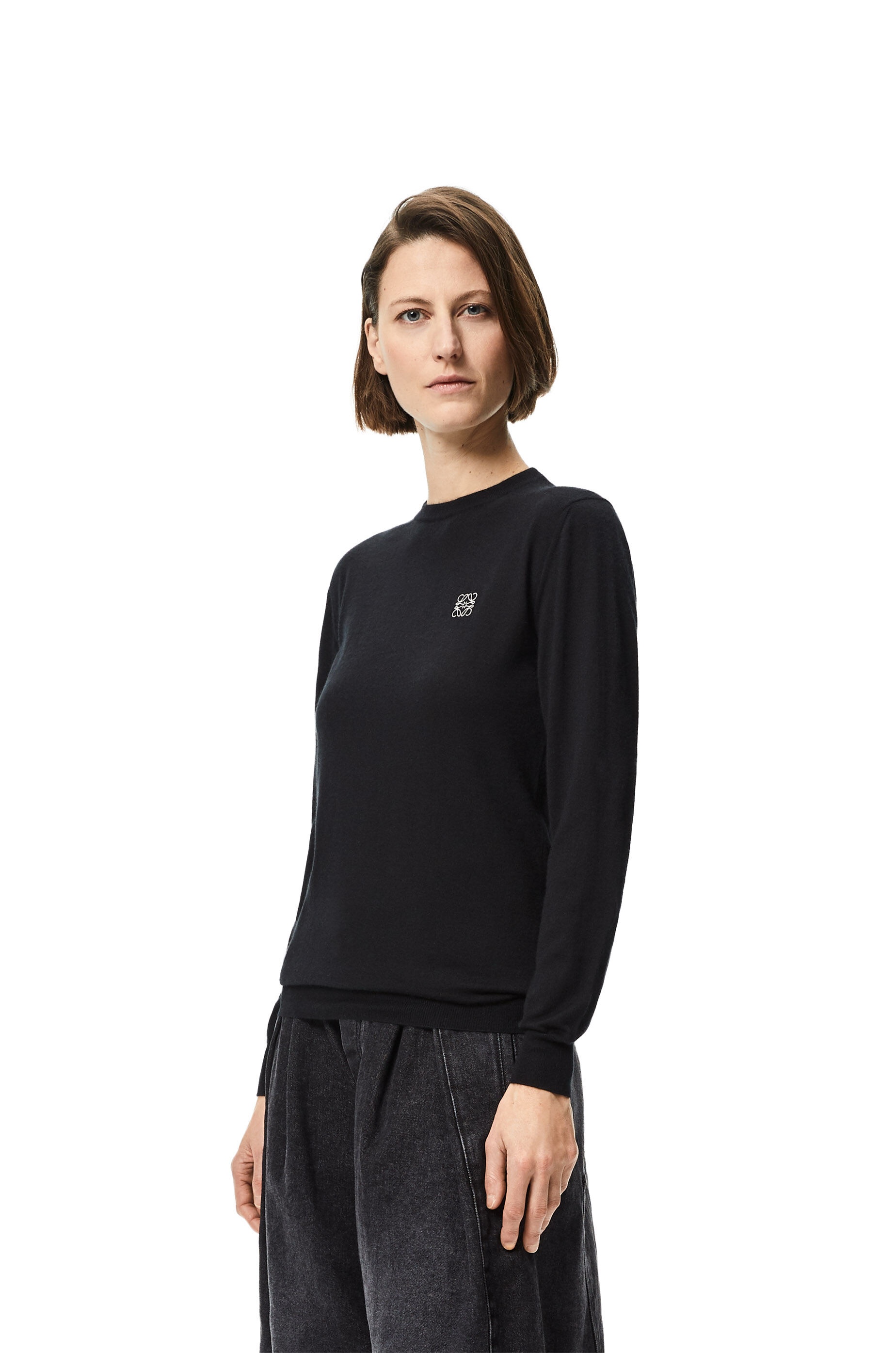 Anagram embroidered sweater in cashmere - 3