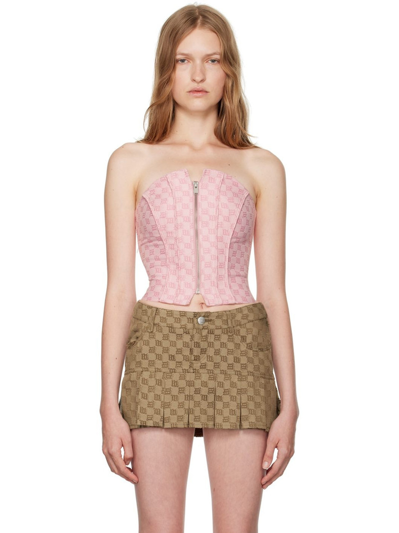 Pink Monogram Corset Top - 1