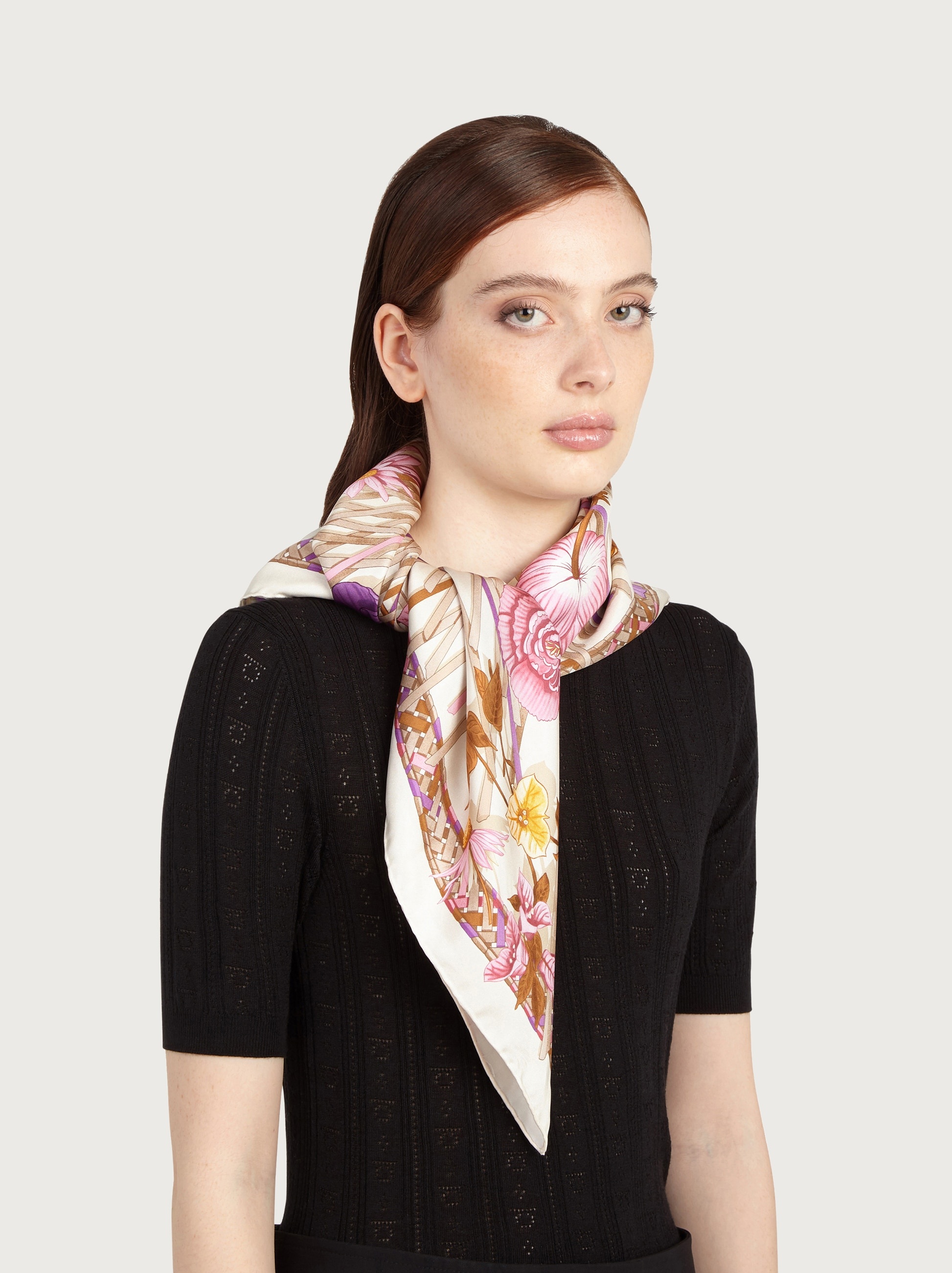 Vimini print silk foulard - 2