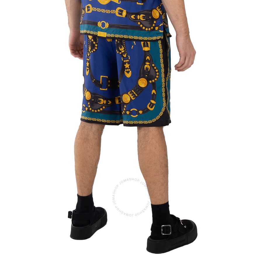 Versace Medusa Harness-Print Silk Twill Shorts - 3