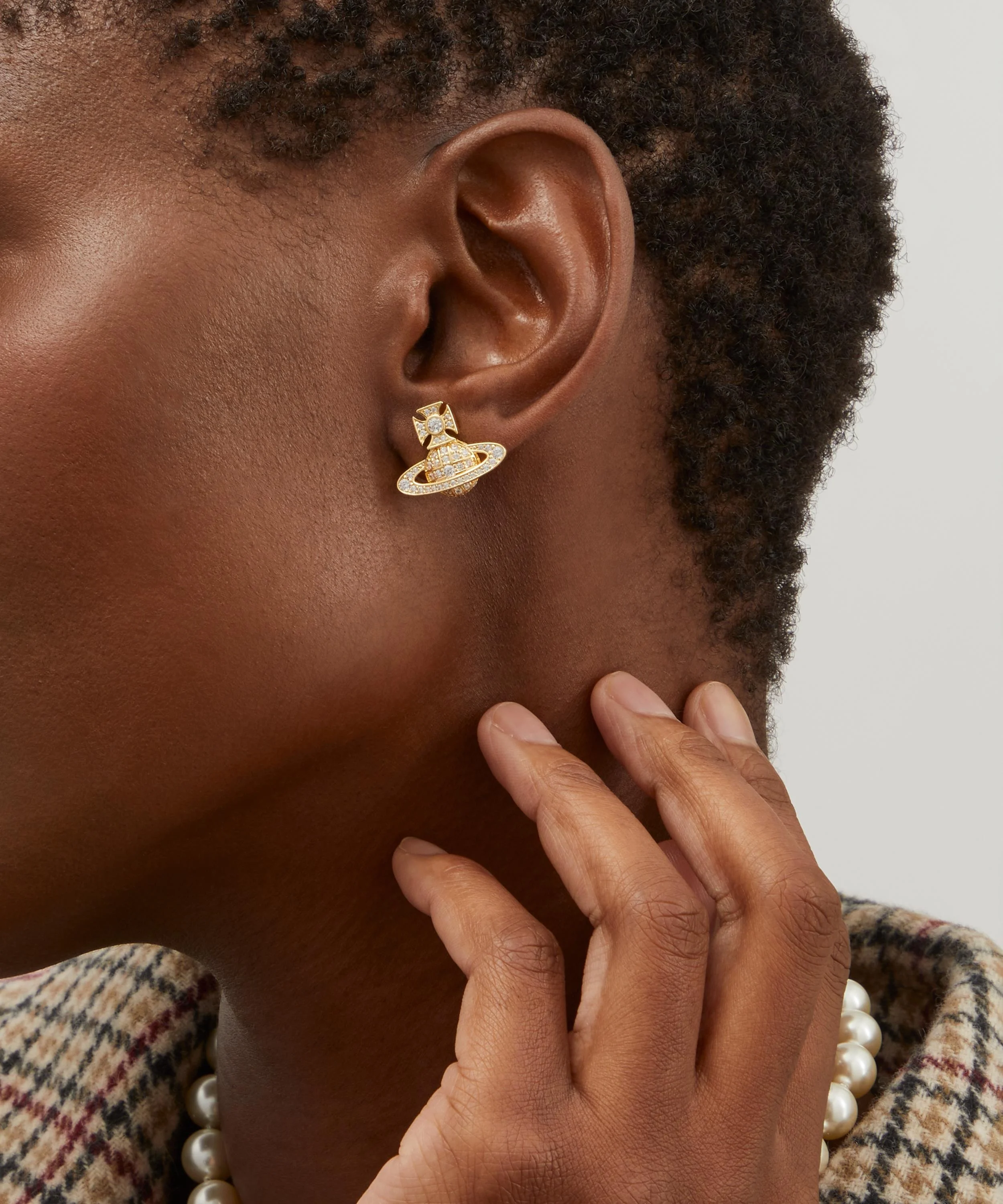 Gold-Tone Carmela Bas Relief Stud Earrings - 1