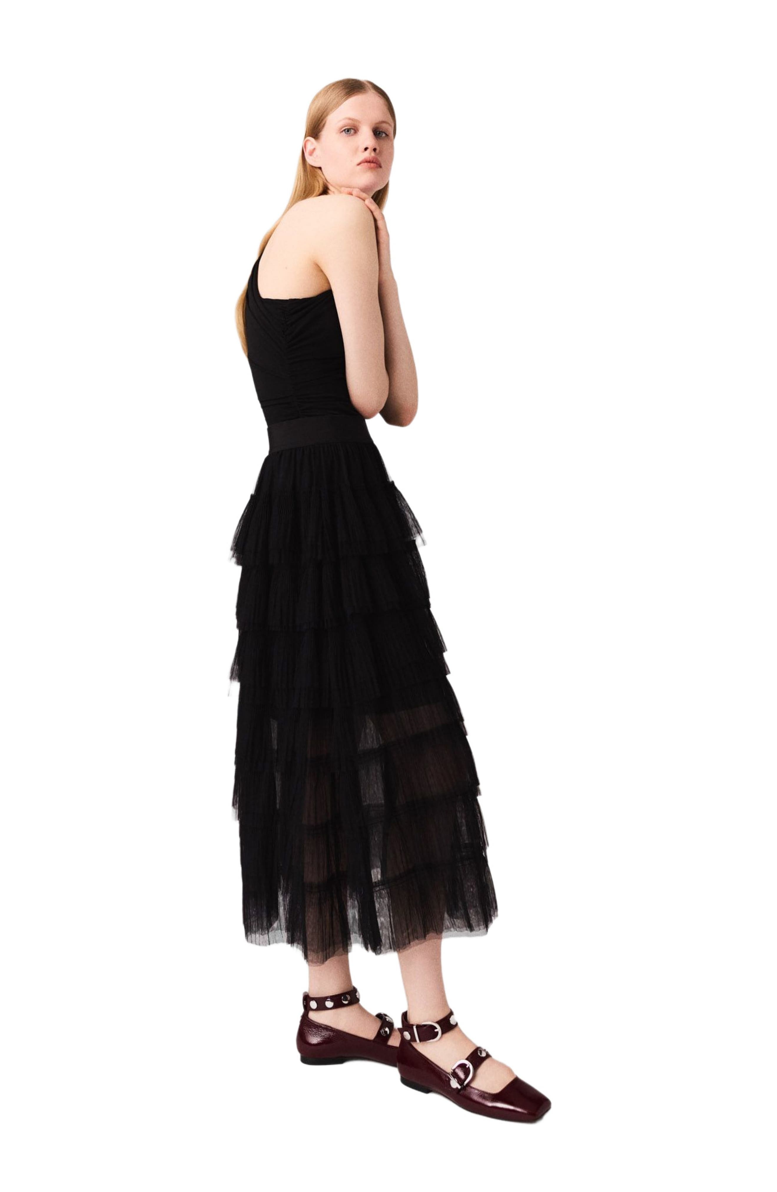 maje Asymmetric bodysuit in Black at Nordstrom - 5
