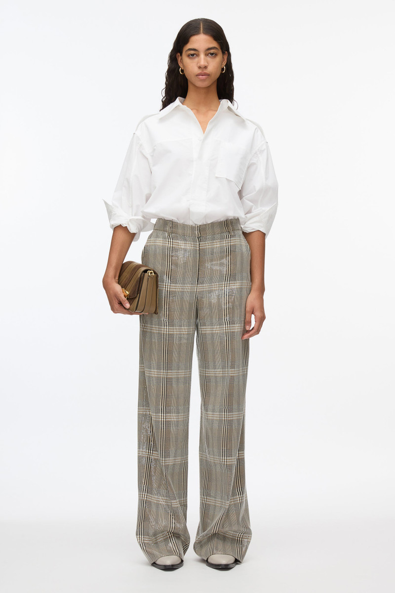 Sequin Plaid Wide Leg Trouser 1