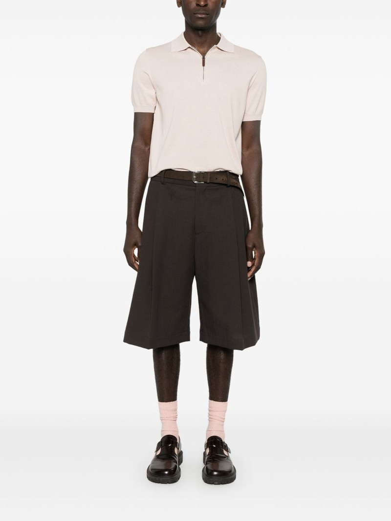 Canali cotton zip-up polo shirt outlook