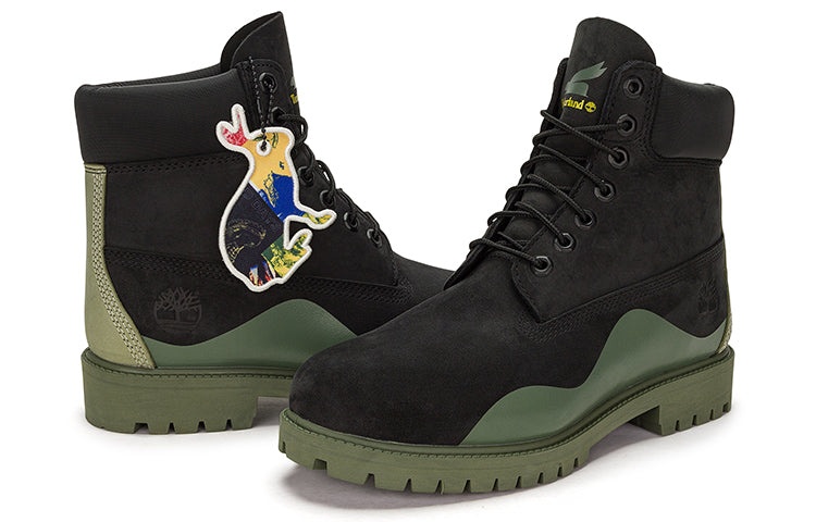 Timberland Heritage 6 Inch Waterproof Boot 'Black Nubuck with Green' A5UYWW - 5