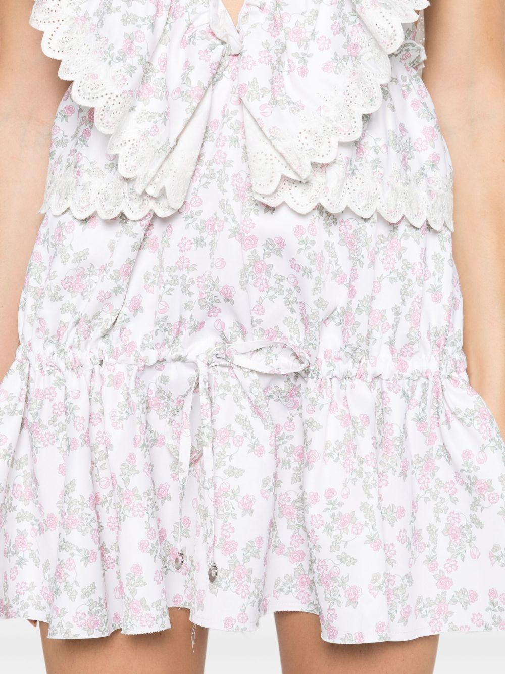floral-print ruffled dress - 5