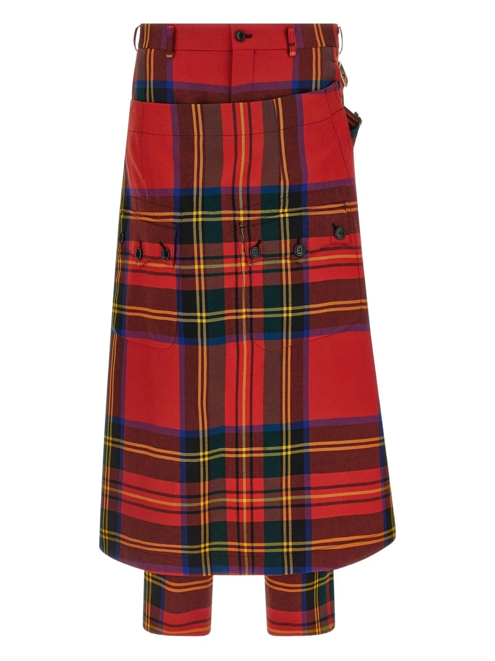 tartan-pattern kilt trousers - 1