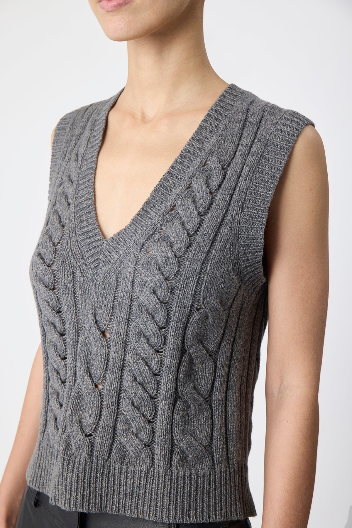 Selsey Knit Top in Dark Grey Multi Cashmere - 5