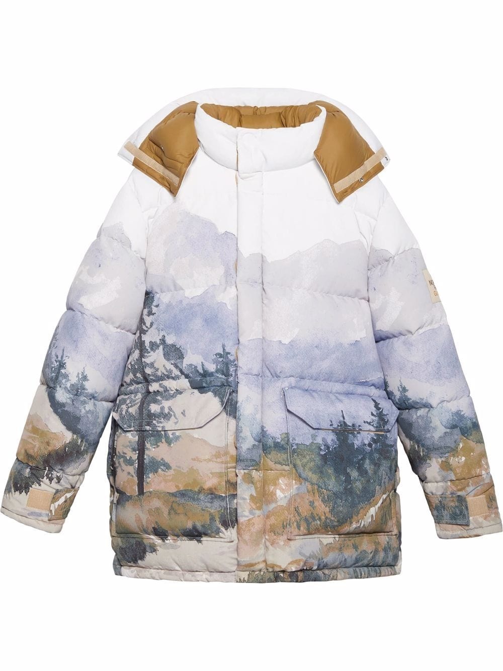 x The North Face printed padded down coat - 1