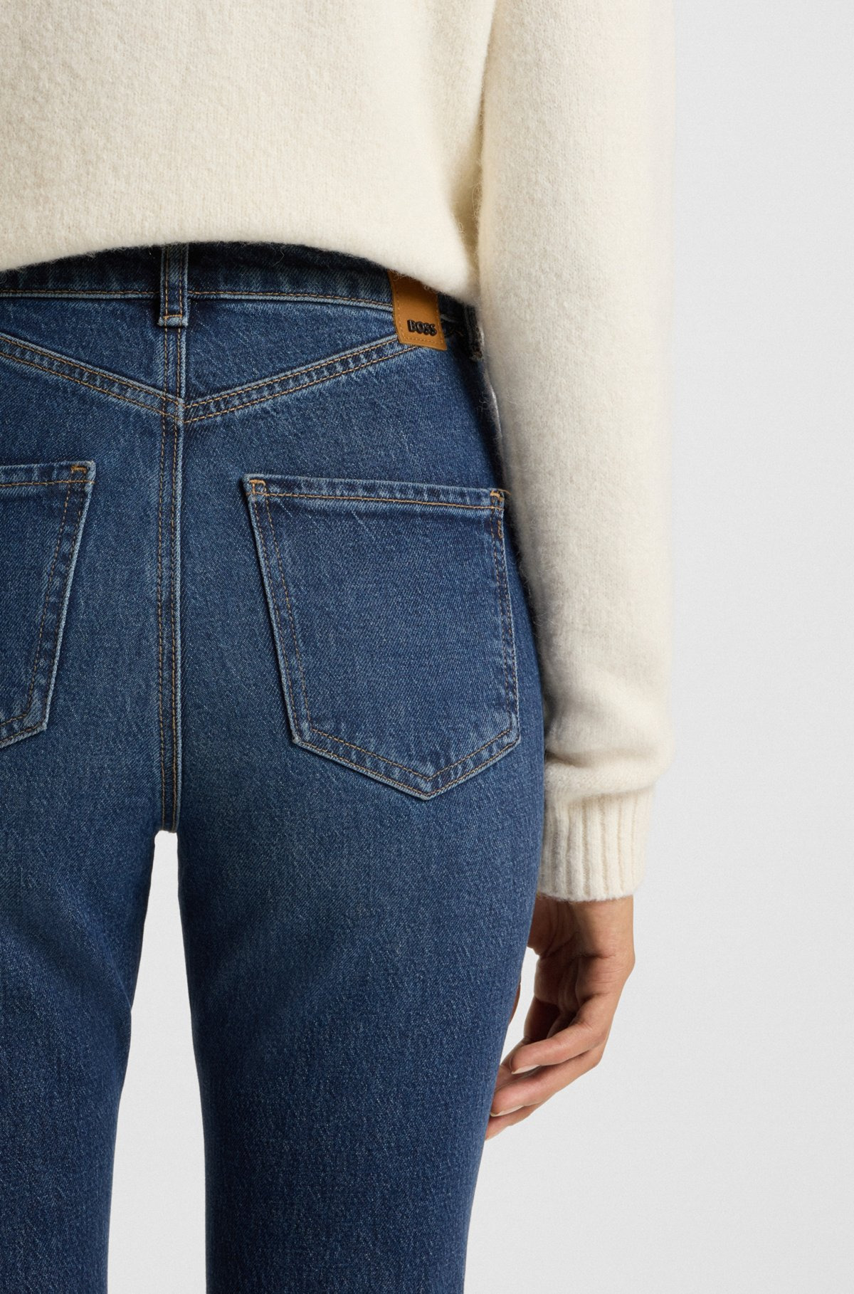 WIDE-LEG JEANS IN BLUE COMFORT-STRETCH DENIM - 5