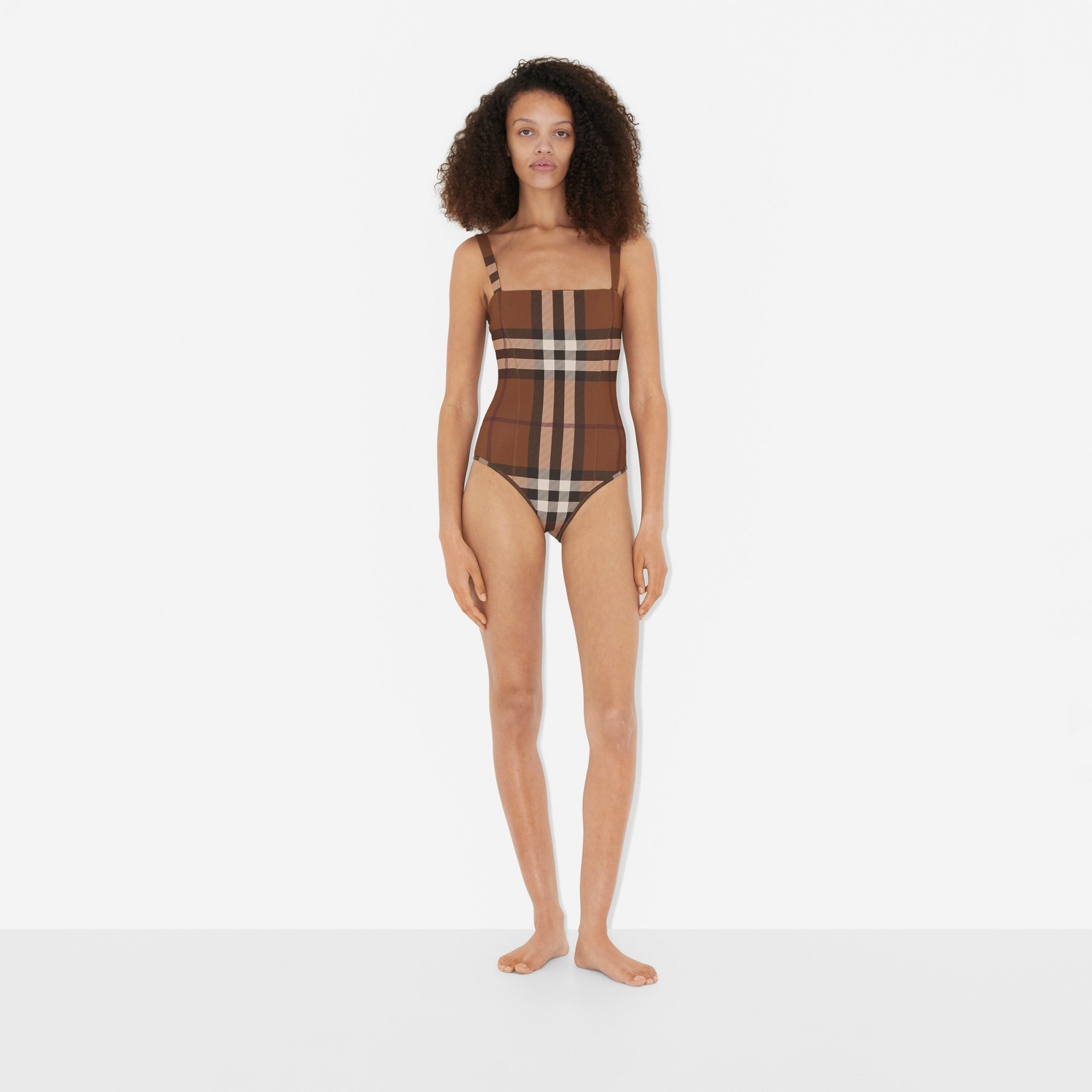 Check Stretch Nylon Swimsuit - 2