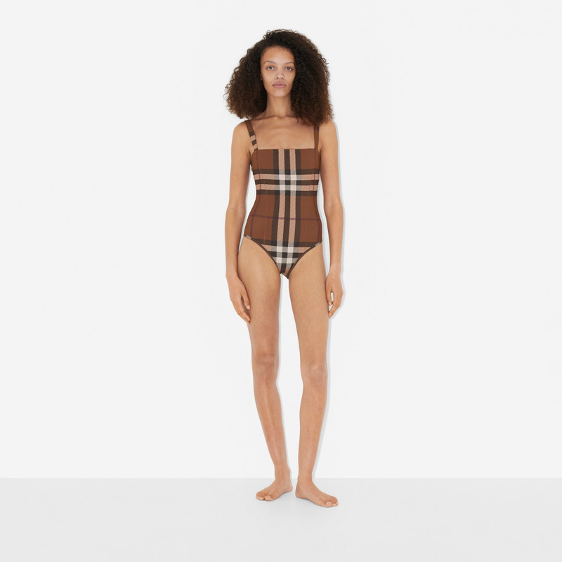 Burberry Check Stretch Nylon Swimsuit outlook