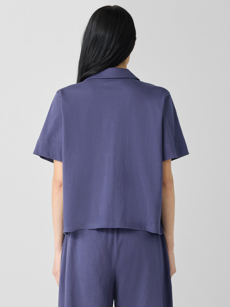Organic Cotton Interlock Notch Collar Sleep Shirt 4