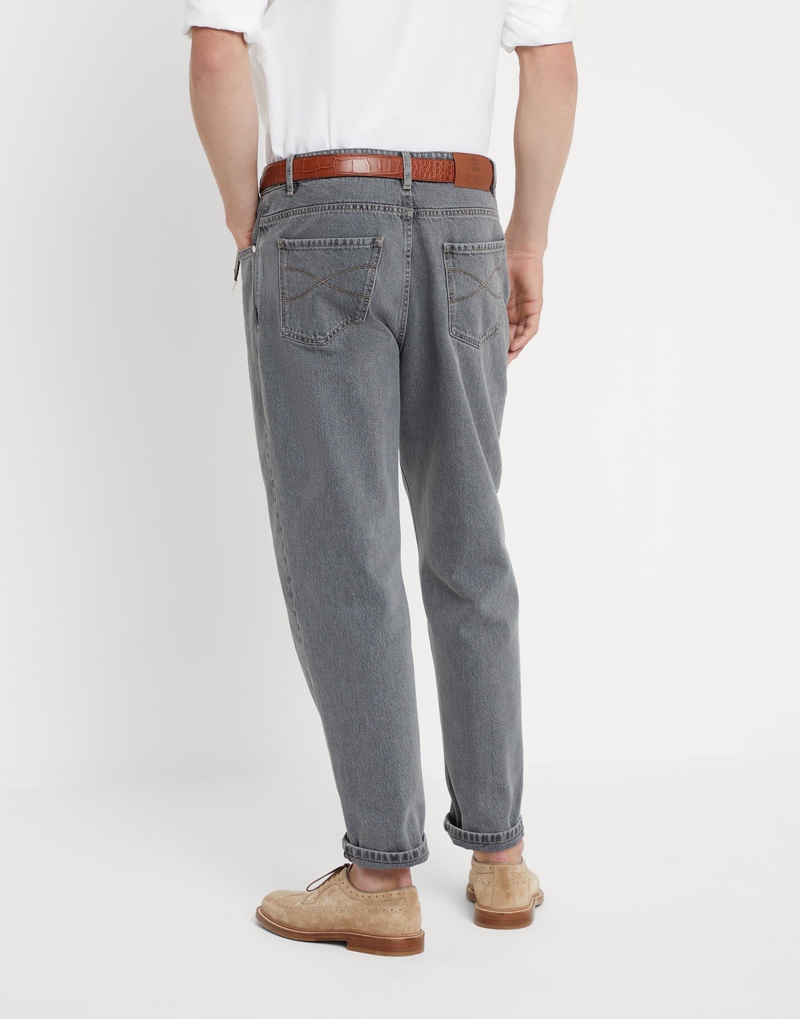 Grayscale denim straight fit five-pocket trousers - 2