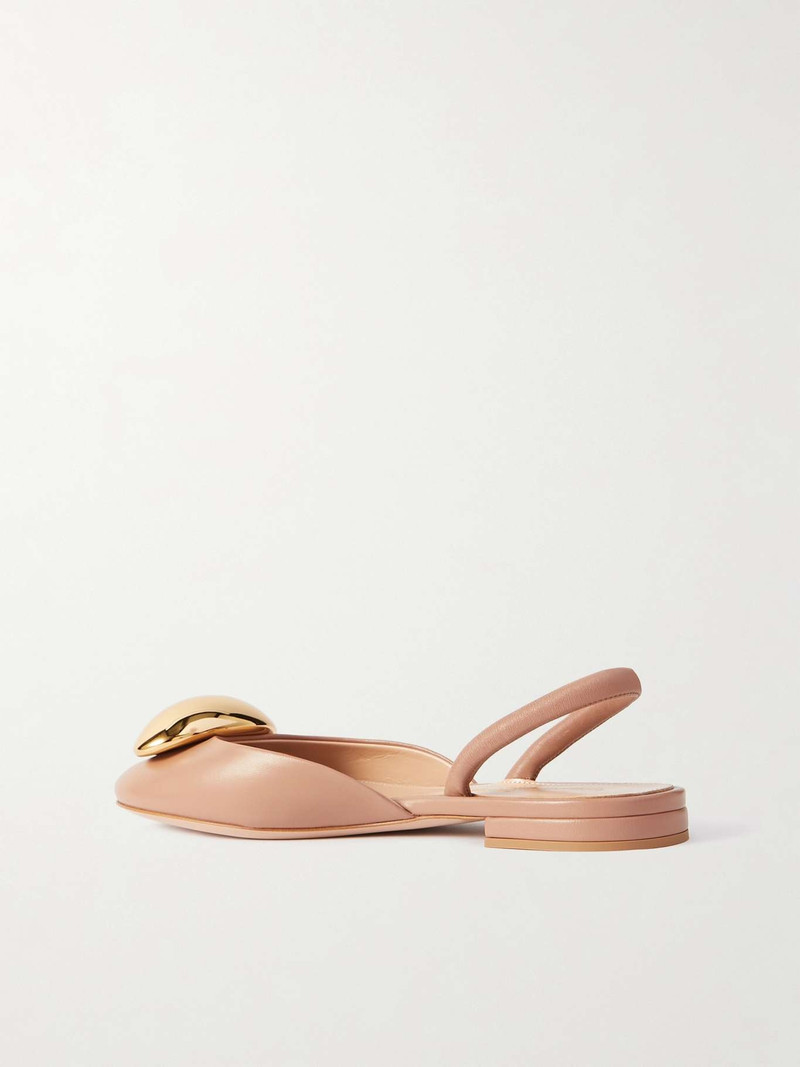 Sphera embellished leather slingback flats 3
