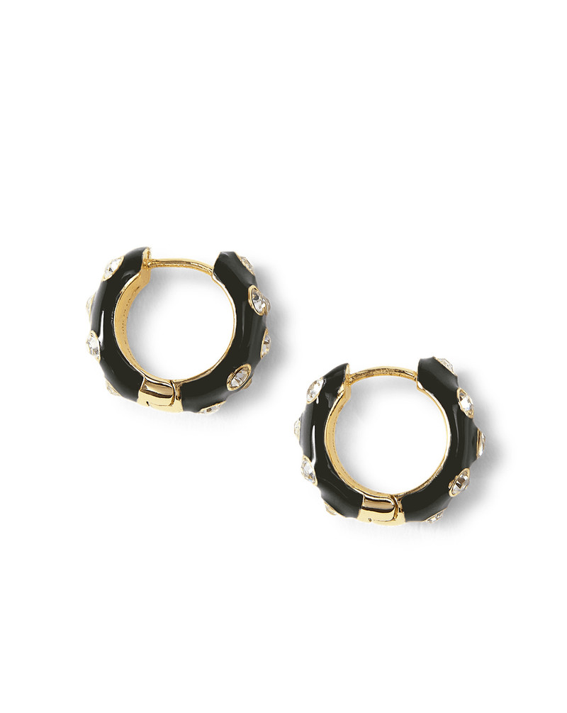 CRYSTAL AND ENAMEL HUGGIE HOOP 5