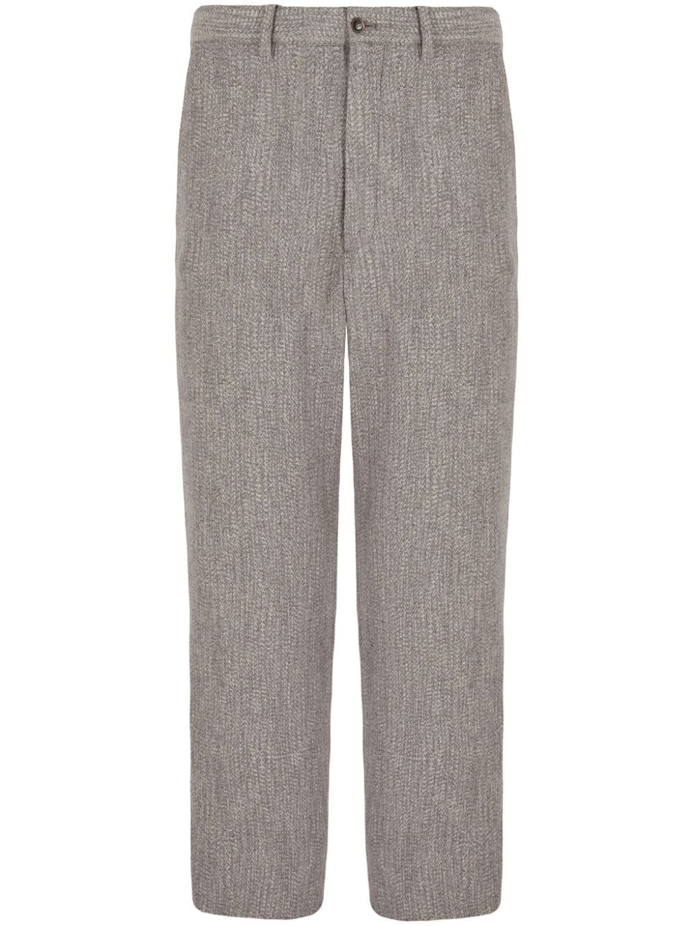 cropped straight-legged trousers - 1