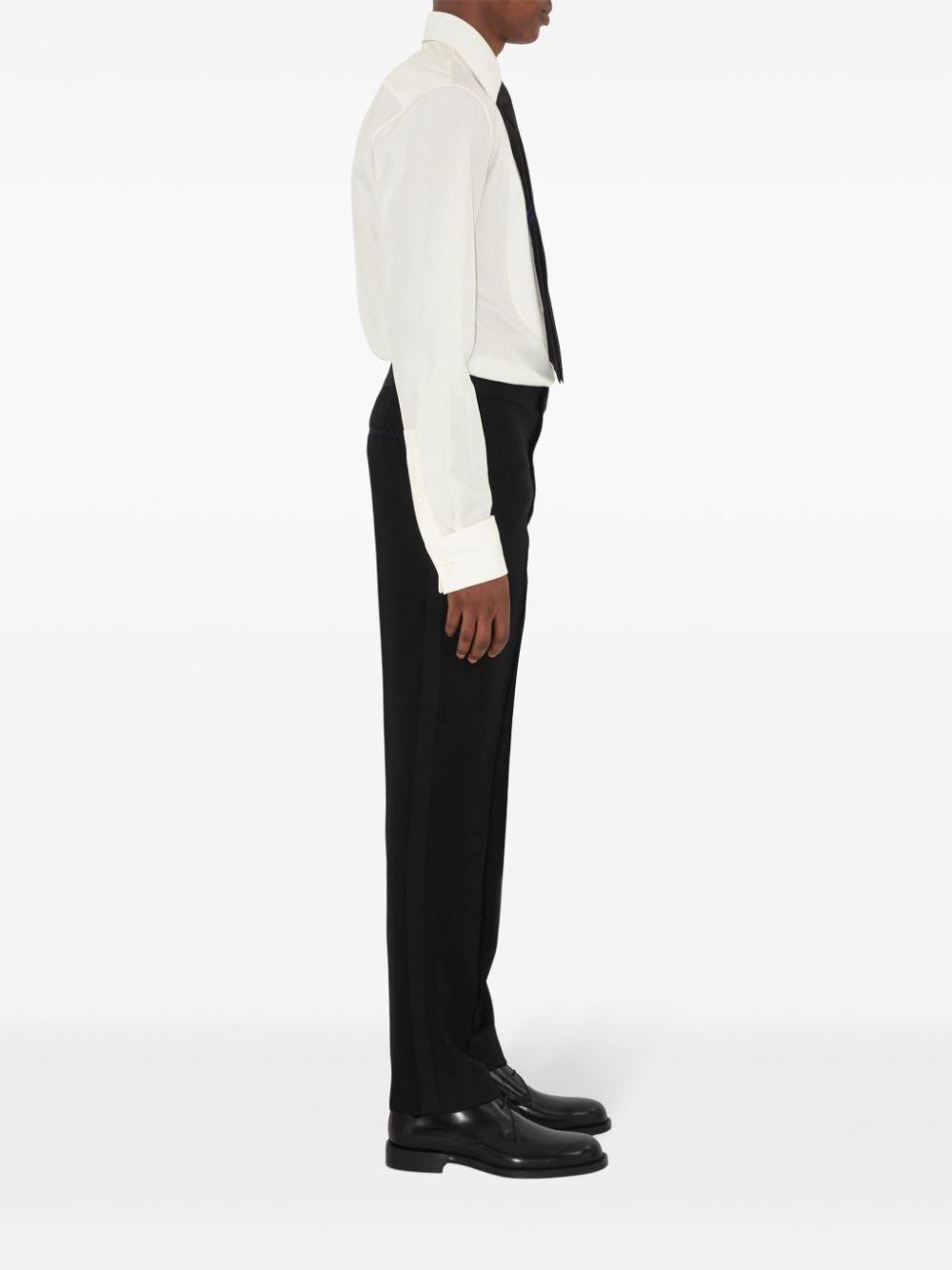 wool tuxedo trousers - 3
