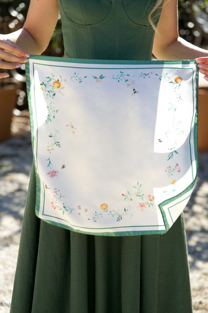 Flora Silk Twill Scarf 4