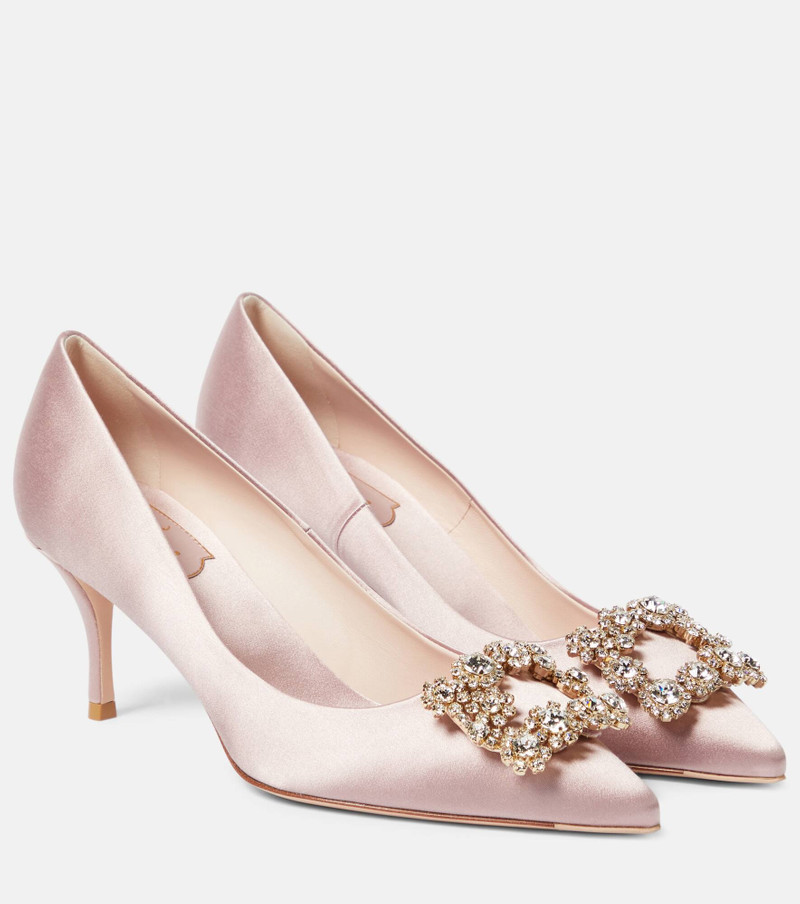 Flower Strass 65 satin pumps 1